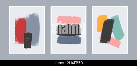 A collection of minimalist hand drawn illustrations for wall decoration as well as for brochures, backgrounds, cover designs. Vector EPS10 Stock Vector