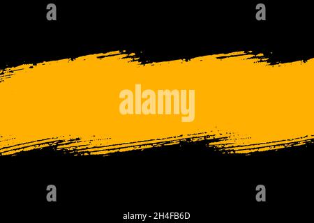 Abstract black and yellow brush background vector Stock Vector