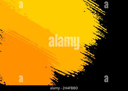 Abstract black and yellow brush background vector Stock Vector