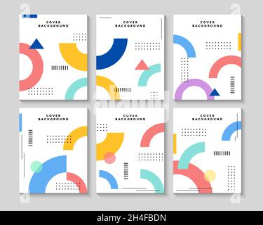 Memphis cover set design vector illustration, geometric background. Applicable for Banners, Placards, Posters, Flyers. Stock Vector