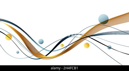 Vector abstract colorful flowing wave lines. Design element for wedding invitation, greeting card Stock Vector