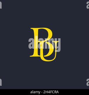 Professional Innovative Initial BU logo and BU logo. Letter BU Minimal elegant Monogram. Premium Business Artistic Alphabet symbol and sign Stock Vector
