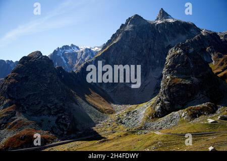 Landscape of Italian Alps near Great St Bernard Pass Stock Photo