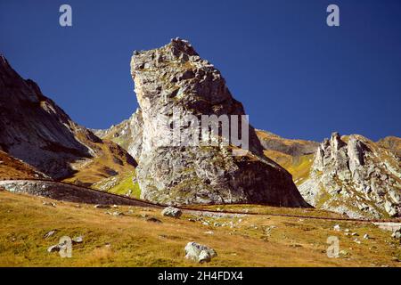 Landscape of Italian Alps near Great St Bernard Pass Stock Photo