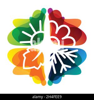 Four nature seasons shapes Stock Vector