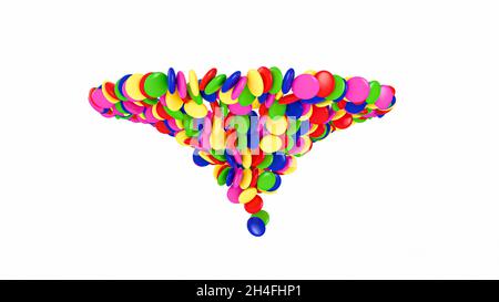 Illustration of a twister of multicolor candies on the white background Stock Photo