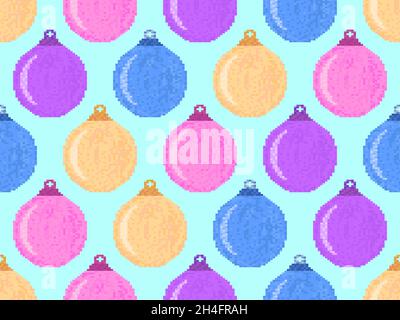 Christmas balls seamless pattern. Multicolored Christmas balls. Christmas background for greeting cards, wrapping paper, banners and posters. Vector i Stock Vector