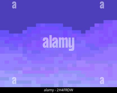 Night hilly landscape in pixel art style. Retro 8-bit video game of the 90s in 2D. Pixel art design for games, apps, banners and posters. Vector illus Stock Vector