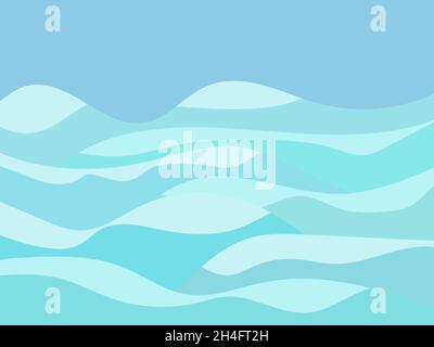 Winter landscape with snowy hills. Mountain landscape in a flat style, winter cold weather. View of the snow-capped hills. Design for prints and poste Stock Vector
