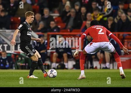 Ben Osborn #23 of Sheffield United in action during the game in, on 11/2/2021. (Photo by Craig Thomas/News Images/Sipa USA) Credit: Sipa USA/Alamy Live News Stock Photo