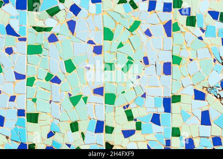 close up of colourful mosaic tiles on seafront in Palma Mallorca Stock Photo