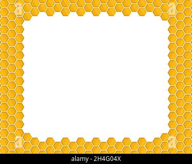 Honeycomb pattern border or frame with copy space for presentation or ...