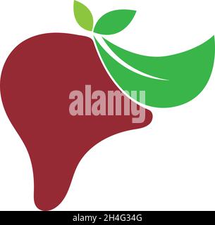 Human liver icon logo design template vector Stock Vector