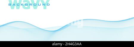 Abstract light blue wavy background with transparent wave. Subtle vector graphic pattern Stock Vector
