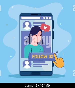 woman in smartphone Stock Vector