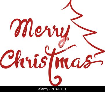 vector illustration of Merry Christmas handwritten background. Stock Vector