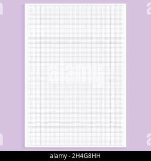 Grid paper. Realistic blank lined paper sheet in A4 format. Squared background with color graph. Geometric pattern for school, wallpaper, textures Stock Vector