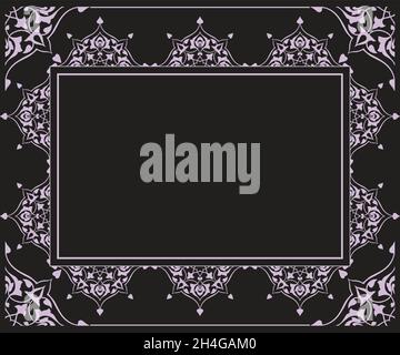 Luxurious and delicate ornament frame, Ornate vector in middle eastern style. calligraphy frame, Vintage background design, place for text. Ornament p Stock Vector