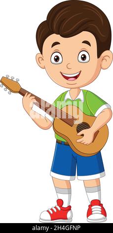 Cartoon boy playing guitar Stock Vector Image & Art - Alamy