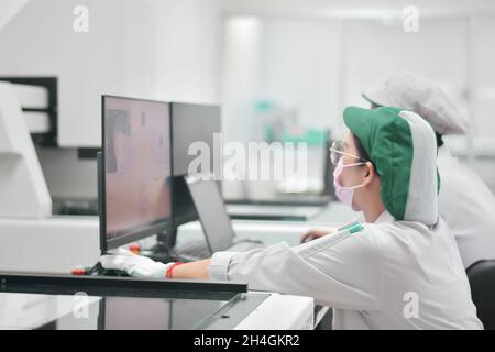 Operator working with computer design product in factory industry Stock Photo