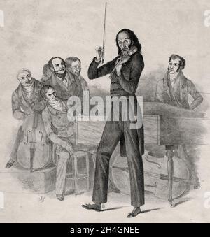 A portrait of the virtuoso Italian violinist Nicolo Paganini Stock Photo