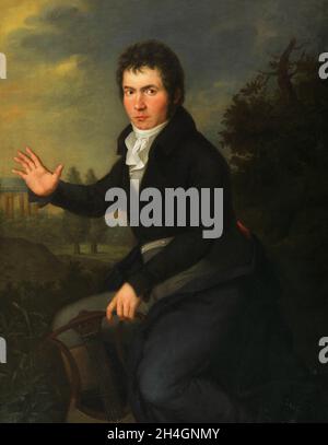 A portrait of the German composer Ludwig van Beethoven Stock Photo