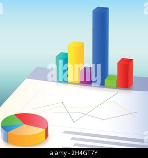 Financial charts and graphs Stock Vector