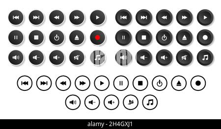 Modern multimedia player buttons set. Vector illustration Stock Vector ...