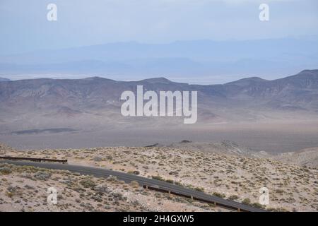 Vista from Dantes View, 5,575ft above Badwater Basin, Death Valley National Park, California, United States. Stock Photo