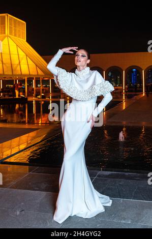 Doha, Qatar. 04th Nov, 2021. American designer Virgil Abloh arrives to his  exhibition at Doha Fire Station in Doha, Qatar, on November 4, 2021. Photo  by Balkis Press/ABACAPRESS.COM Credit: Abaca Press/Alamy Live