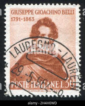 ITALY - CIRCA 1963: stamp printed by Italy, shows Giuseppe Gioachino Belli, circa 1963 Stock Photo
