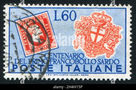 ITALY - CIRCA 1951: stamp printed by Italy, shows Sardinia Stamps of 1851, circa 1951 Stock Photo