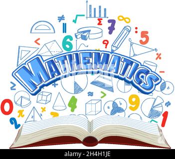 Doodle math formula with Mathematics font illustration Stock Vector