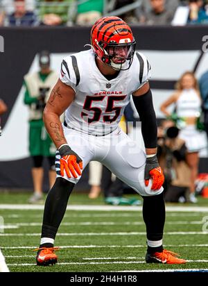 Cincinnati Bengals linebacker Logan Wilson (55) in coverage during an NFL  football game against the New