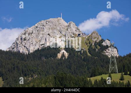 Wendelstein 1838m, Bayrischzell, Mangfall Mountains, Chiemgau Alps, Bavarian Alps, Upper Bavaria, Bavaria, Germany Stock Photo