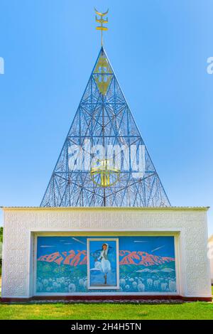 Ruh Ordo Cultural Complex, named after the famous Kyrgyz writer Chinghiz Aitmatov, Lake Issyk Kul, Cholpon-Ata, Kyrgyzstan Stock Photo