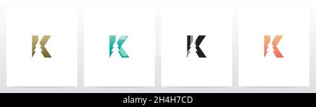 Pine Tree On Letter Logo Design K Stock Vector