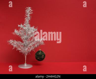 Tinsel Christmas Tree Stock Photo