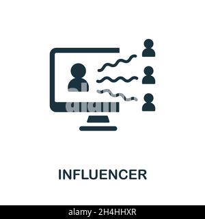 Influencer icon. Monochrome sign from social media marketing collection. Creative Influencer icon illustration for web design, infographics and more Stock Vector