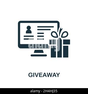 Giveaway icon. Monochrome sign from social media marketing collection. Creative Giveaway icon illustration for web design, infographics and more Stock Vector