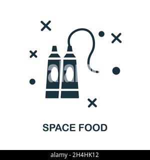 Space Food icon. Monochrome sign from space collection. Creative Space Food icon illustration for web design, infographics and more Stock Vector