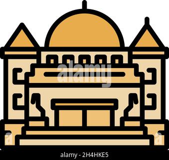 City parliament building icon. Outline city parliament building vector icon color flat isolated Stock Vector