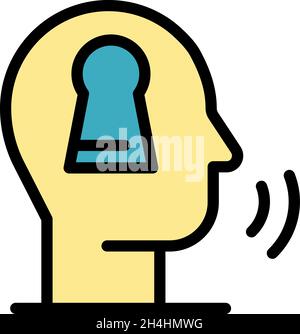 Security service icon. Outline security service vector icon color flat isolated Stock Vector