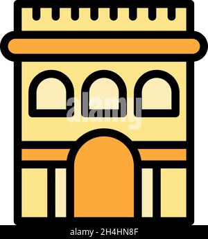Sightseeing city arch icon. Outline sightseeing city arch vector icon color flat isolated Stock Vector