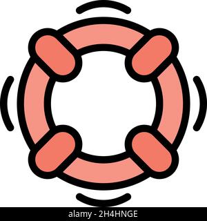 Lifeline icon. Outline lifeline vector icon color flat isolated Stock Vector