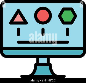 Driving exam icon. Outline driving exam vector icon color flat isolated Stock Vector