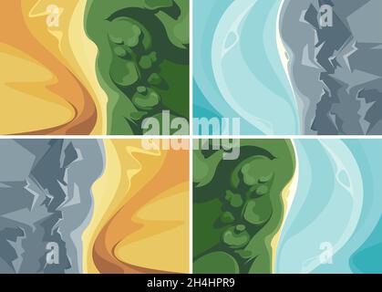 Collection of nature banners. Placard designs in flat style. Stock Vector