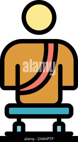Amputated hands and legs icon. Outline amputated hands and legs vector icon color flat isolated Stock Vector
