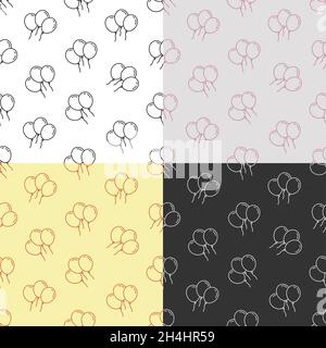 set of seamless patterns with Garland of balloons to decorate special occasions, birthdays and holiday greeting cards. Ornament for decoration and pri Stock Vector