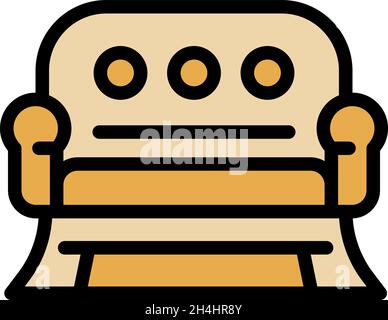 Quiet spaces sofa icon. Outline quiet spaces sofa vector icon color flat isolated Stock Vector